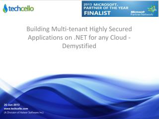 Building Multi-tenant Highly Secured Applications on .NET fo