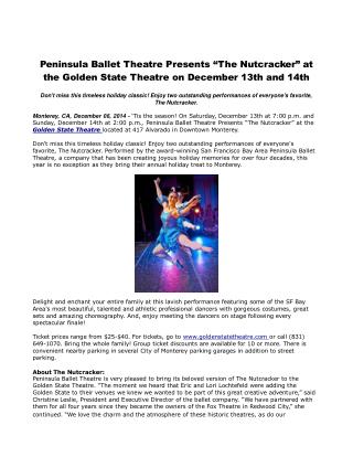 Peninsula Ballet Theatre Presents “The Nutcracker”