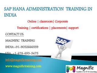 SAP HANA ADMINISTRATION TRAINING IN INDIA