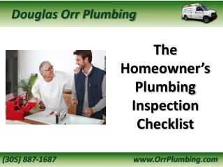 The Homeowner’s Plumbing Inspection Checklist
