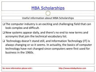 Easlly find detaiil about mba scholarships