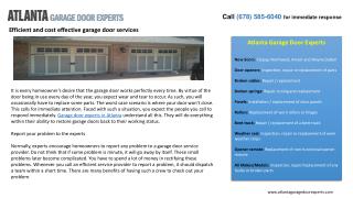 Efficient and cost effective garage door services