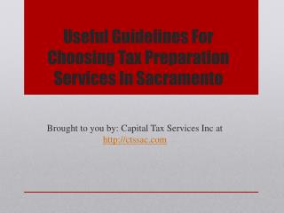 Useful Guidelines For Choosing Tax Preparation Services In S