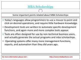 Some brief detal about mba scholarships