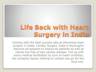 Life Back with Heart Surgery in India
