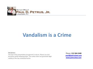 Vandalism is a Crime