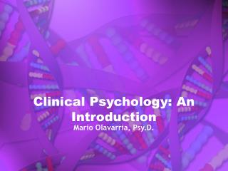 Clinical Psychology: An Introduction