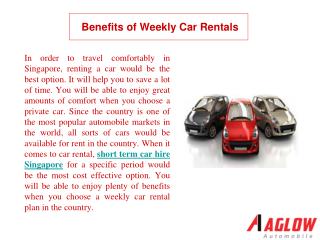 Benefits of Weekly Car Rentals