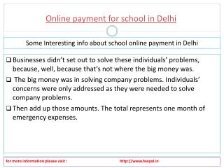 Every website of online payment for school in Delhi you can