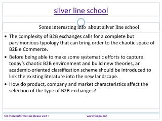 Think about your own silver line school