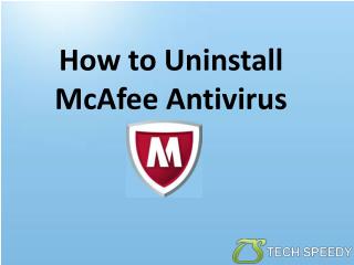 How To Uninstall McAfee Antivirus