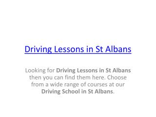 Automatic driving lessons St Albans | Driving school St Alba