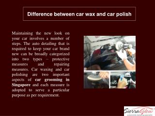 Difference between car wax and car polish