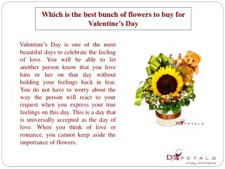 Which is the best bunch of flowers to buy for Valentine’s Da