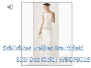 Schlichtes weißes langes Rund-Ausschnitt Brautkleider Online