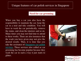 Unique features of car polish services in Singapore
