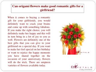 Can origami flowers make good romantic gifts for a girlfrien