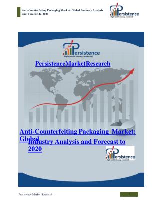 Anti-Counterfeiting Packaging Market: Global Industry Analys