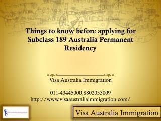 Applying for subclass 189 australia permanent residency