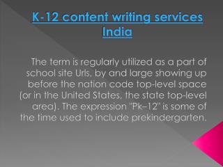 K-12 content writing services India