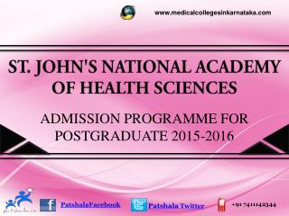 St. Johns PG Medical Entrance Exam 2015|St. John’s Medical