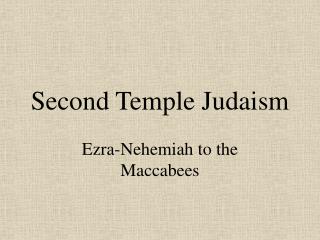 Second Temple Judaism