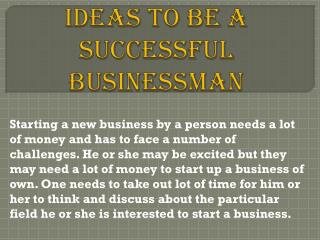 Ideas To Be a Successful Businessman