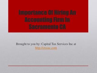 Importance Of Hiring An Accounting Firm In Sacramento CA