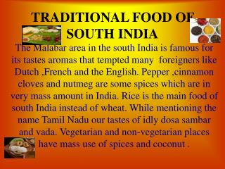 TRADITIONAL FOOD OF SOUTH INDIA
