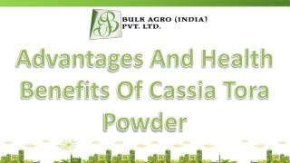 Contribution Of Cassia Powder in Human & Animal Diet