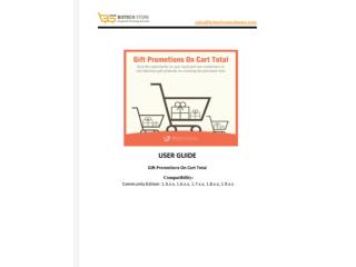 Gift Promotions On Cart Total - User Guide