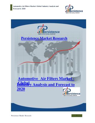 Global Automotive Air Filters Market Analysis and Forecast t