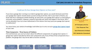 Could you fix Your Garage Door Opener on Your own?