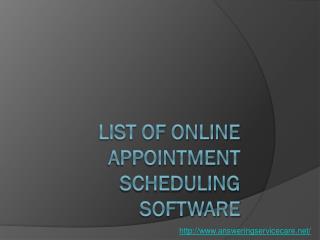 List of Online Appointment Scheduling Software