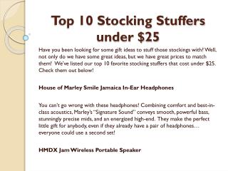 Top 10 Stocking Stuffers under $25