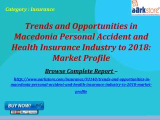  Macedonia Personal Accident and Health Insurance Industry