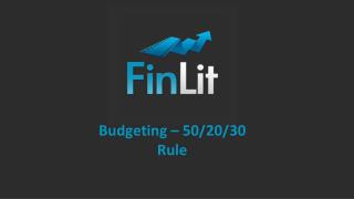 Budgeting – 50/20/30 Rule