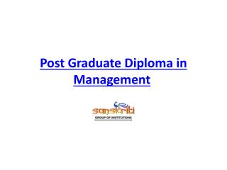 Post Graduate Diploma in Management