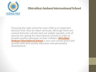 Dhirubhai Ambani International School