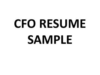 cfo resume sample