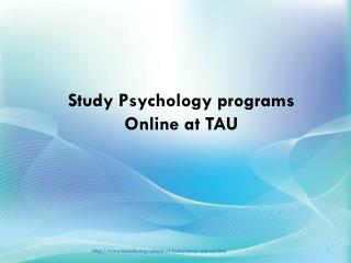 Study psychology programs online at TAU