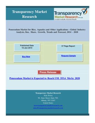 Penoxsulam Market is Expected to Reach US$ 355.6 Mn by 2020