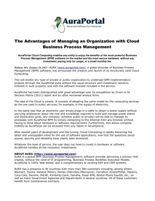 The Advantages of Managing an Organization with Cloud Busine