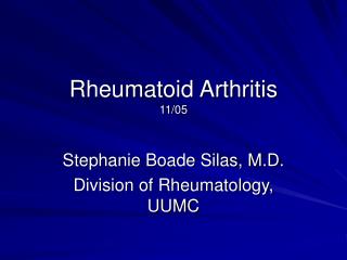 Rheumatoid Arthritis 11/05