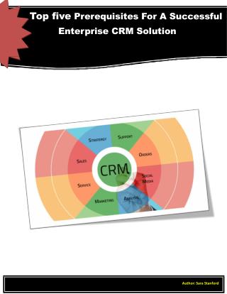 Top 5 Prerequisites For A Successful Enterprise CRM Solution