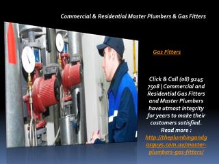 Commercial & Residential Master Plumbers & Gas Fitters