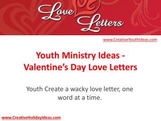 Youth Ministry Ideas - Valentine’s Day Love Letters