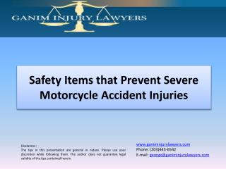 Safety Items to Prevent Motorcycle Accident Injuries