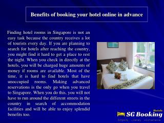 Benefits of booking your hotel online in advance