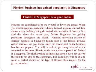 Florists’ business has gained popularity in Singapore